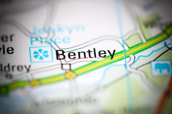 Bentley Reino Unido Sobre Mapa Geografia — Fotografia de Stock