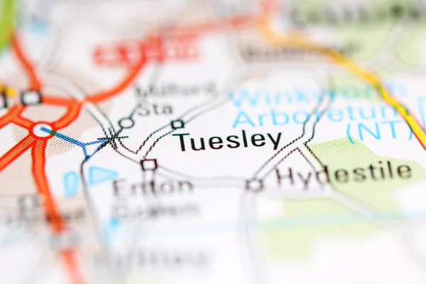 Tuesley Großbritannien Auf Einer Geografischen Karte — Stockfoto