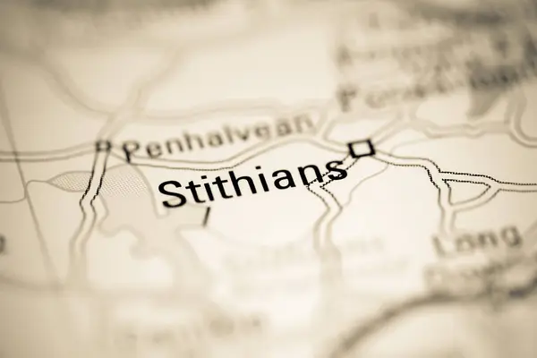 Stithians Regno Unito Una Carta Geografica — Foto Stock