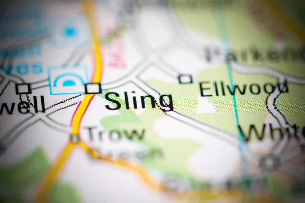 スリングだ 地理地図上のイギリス — ストック写真