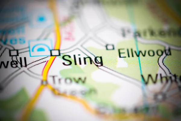 Sling Regno Unito Una Carta Geografica — Foto Stock