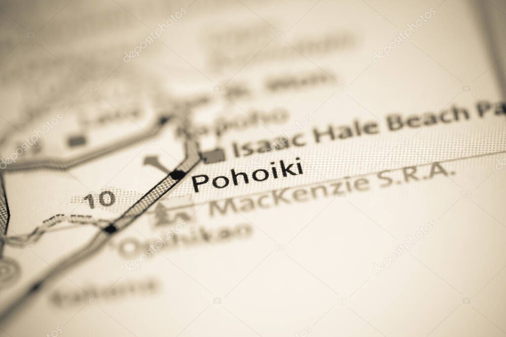 Pohoiki. Hawaii. USA on a geography map