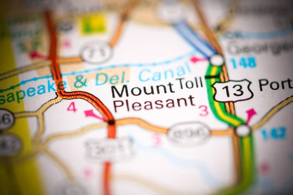 Mount Pleasant. Delaware. USA on a geography map