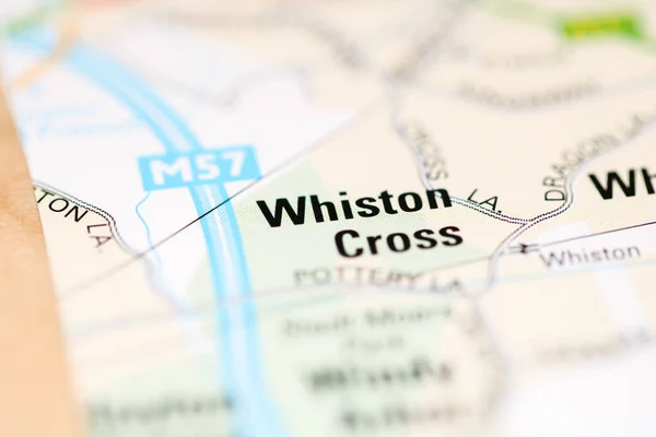 Whiston Cross Una Mappa Geografica Del Regno Unito — Foto Stock