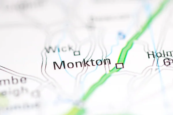 Monkton. United Kingdom on a geography map