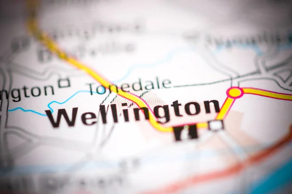 Wellington Reino Unido Sobre Mapa Geografia — Fotografia de Stock