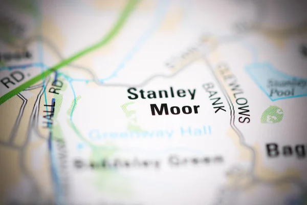 Stanley Moor Mapa Geográfico Reino Unido — Fotografia de Stock