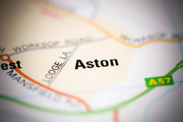 Aston Una Mappa Geografica Del Regno Unito — Foto Stock