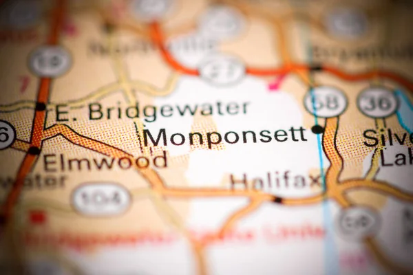 Monponsett 马萨诸塞州 地图上的美国 — 图库照片
