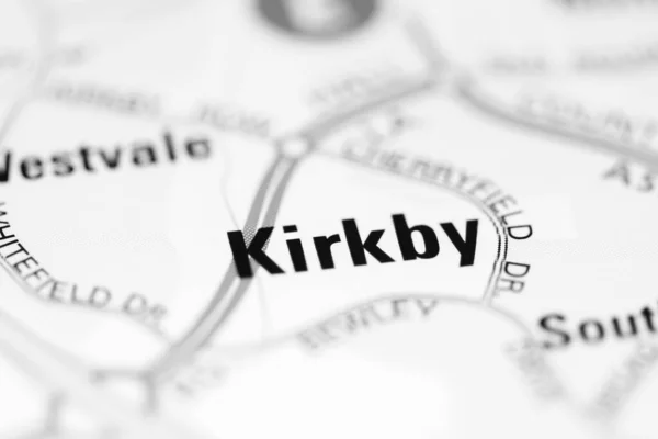 Kirkby Ngiltere Nin Coğrafi Haritasında — Stok fotoğraf