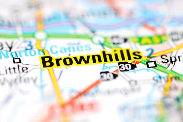 Brownhills Географической Карте Великобритании — стоковое фото