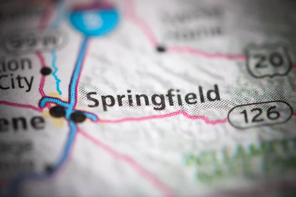 Springfield Geografické Mapě Usa — Stock fotografie