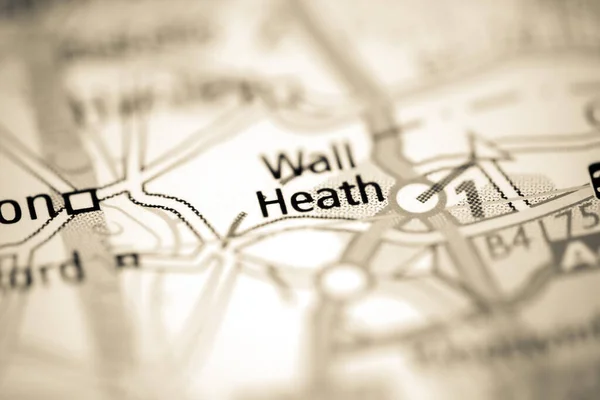 Wall Heath Sur Une Carte Géographique Royaume Uni — Photo
