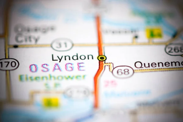 Lyndon Kansas Eeuu Mapa Geográfico — Foto de Stock