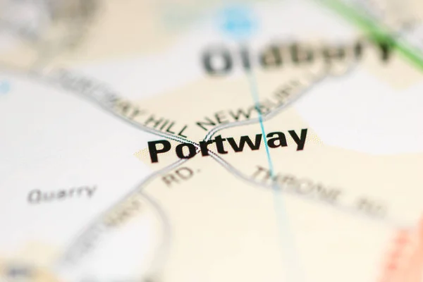 Portway Sobre Mapa Reino Unido — Fotografia de Stock