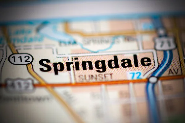 Springdale Mapa Geográfico Dos Eua — Fotografia de Stock