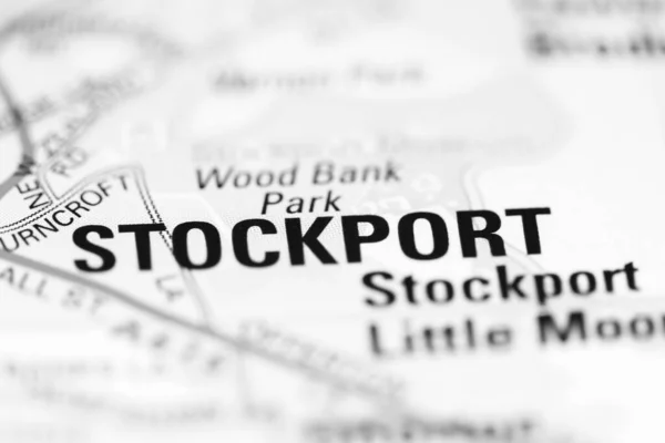 Стокпорт Географической Карте Великобритании — стоковое фото