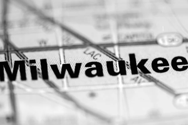 Milwaukee Mapa Geográfico Dos Eua — Fotografia de Stock