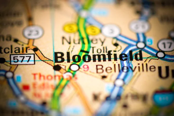 Bloomfield Nel New Jersey Stati Uniti Una Mappa Geografica — Foto Stock