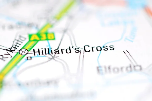 Hilliard Cross Географічній Карті Великої Британії — стокове фото