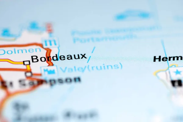Bordeaux Förenade Kungariket Geografisk Karta — Stockfoto