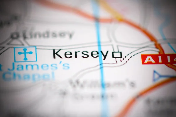 Kersey Regno Unito Una Carta Geografica — Foto Stock
