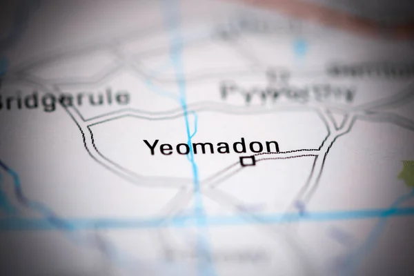 Yeomadon Regno Unito Una Carta Geografica — Foto Stock