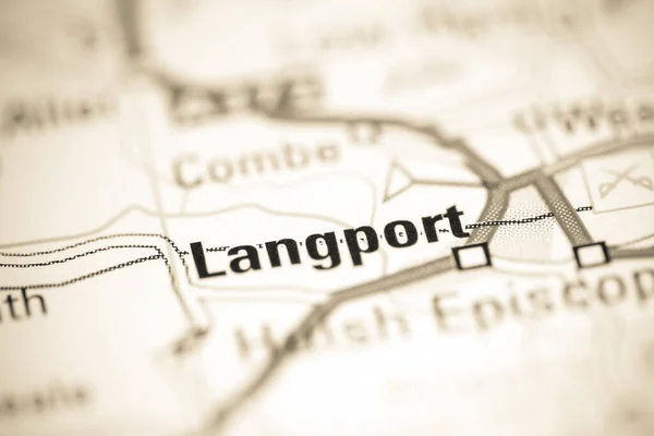 Langport Birleşik Krallık Coğrafya Haritasında — Stok fotoğraf