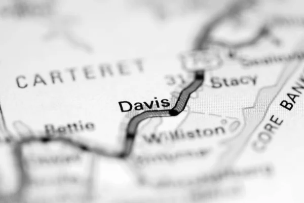 Davis North Carolina Usa Auf Einer Geografischen Karte — Stockfoto