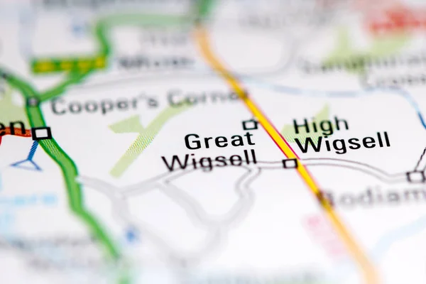 Großartiger Wigsell Großbritannien Auf Einer Geografischen Karte — Stockfoto