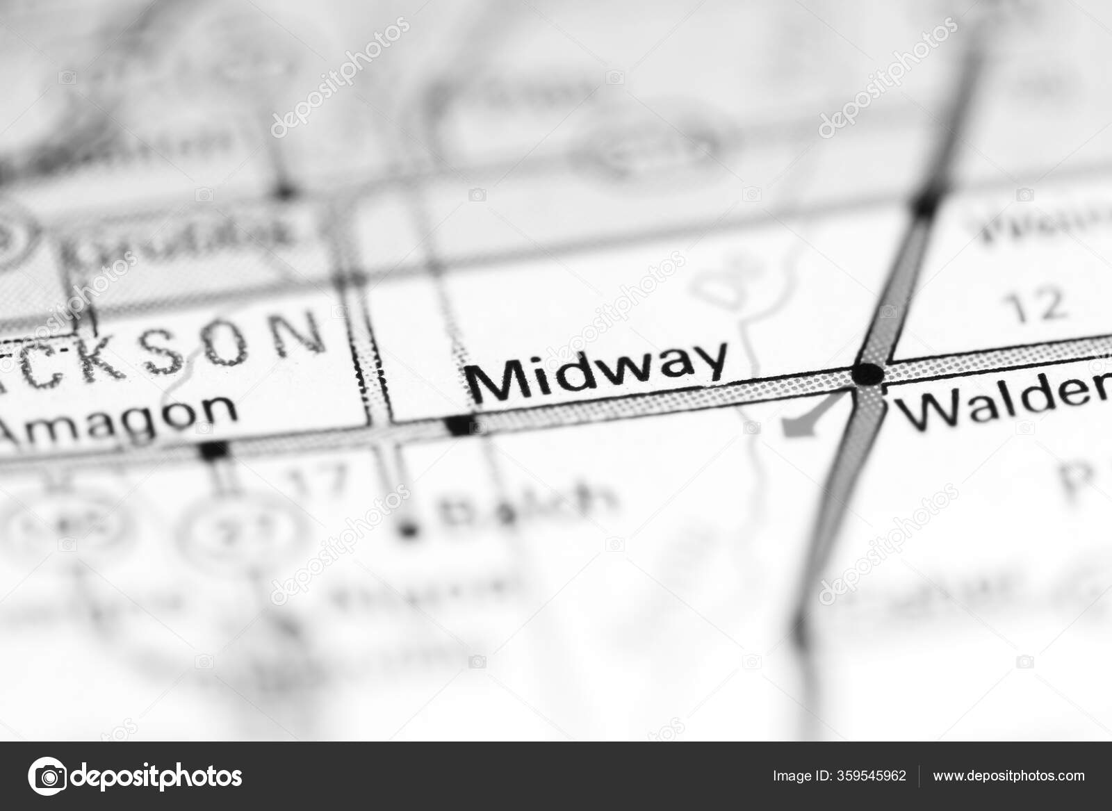Midway Arkansas Usa Geography Map Stock Photo by ©aliceinwonderland2020