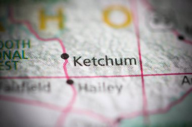 Ketchum on a geographical map of USA clipart