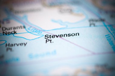 Stevenson Pt. North Carolina. USA on a geography map clipart