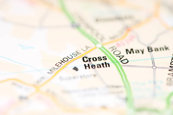 Cross Heath Географічній Карті Великої Британії — стокове фото