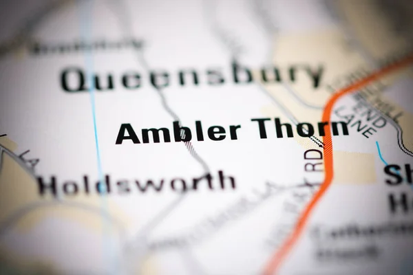 Ambler Thorn Sobre Mapa Geográfico Reino Unido — Fotografia de Stock