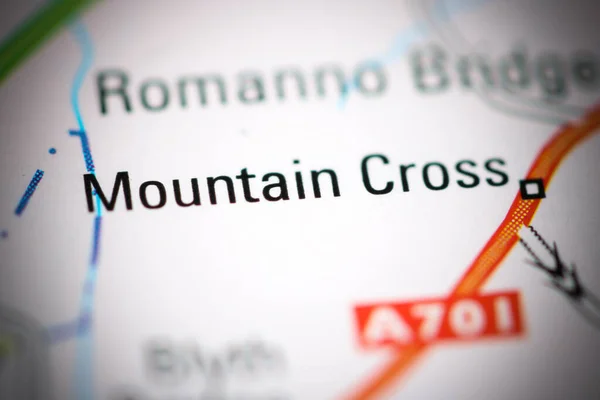 Mountain Cross Mapa Geográfico Reino Unido — Fotografia de Stock