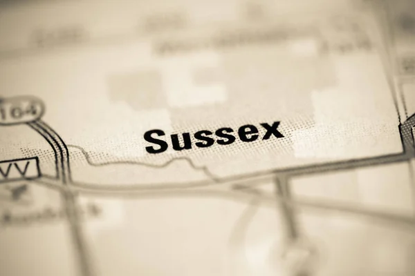 Sussex Sur Une Carte Géographique Des États Unis — Photo