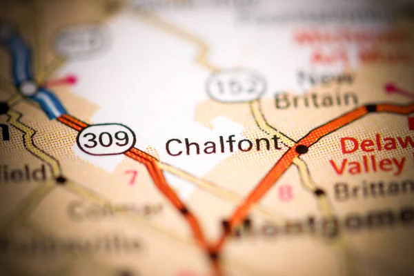 Chalfont Пенсильванія Сша Географічній Карті — стокове фото