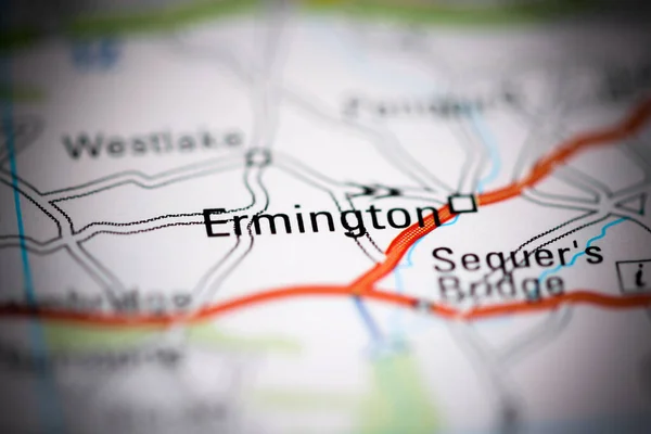Ермінгтон Велика Британія Географічній Карті — стокове фото
