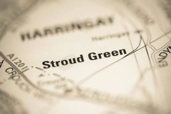 イギリスの地図上の緑の道 — ストック写真
