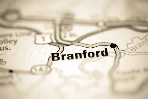 Branford Mapa Geográfico Dos Eua — Fotografia de Stock