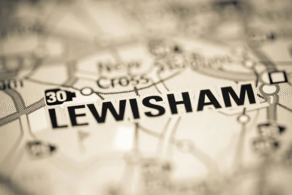 Lewisham Regno Unito Una Carta Geografica — Foto Stock