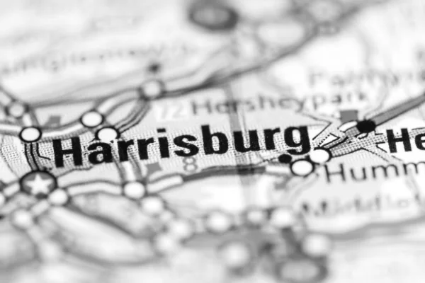 Harrisburg Pennsylvania Usa Geografisk Karta — Stockfoto