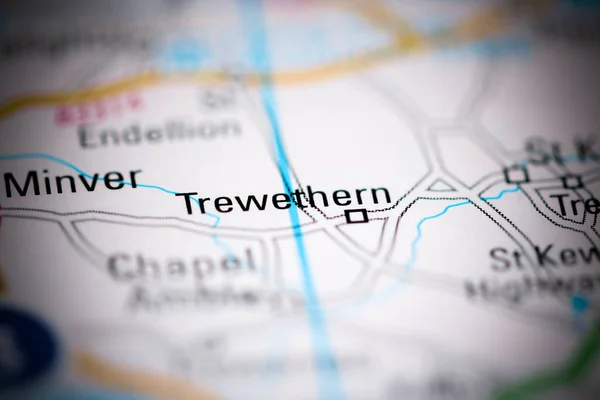トレウェザーだ 地理地図上のイギリス — ストック写真