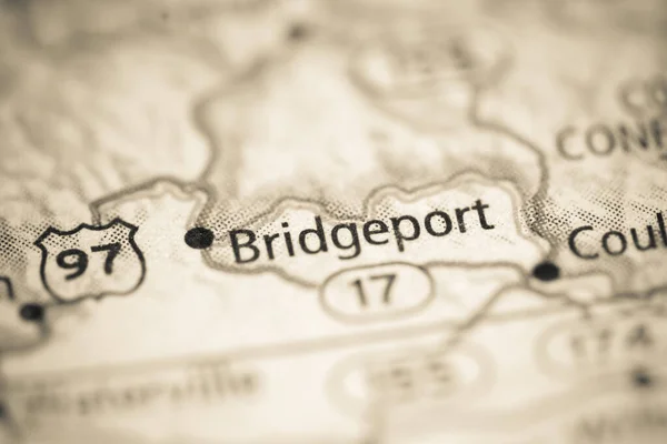 Bridgeport Γεωγραφικό Χάρτη Των Ηπα — Φωτογραφία Αρχείου