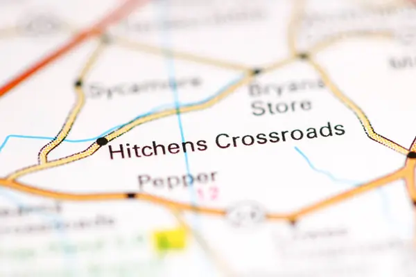 Hitchens Crossroads. Delaware. USA on a geography map