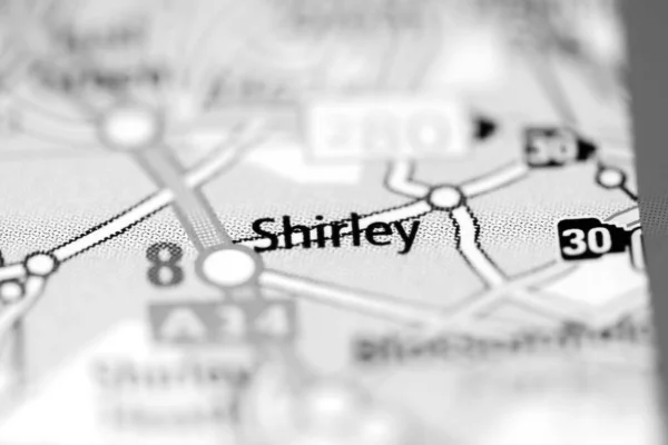 イギリスの地理地図上のシャーリー — ストック写真