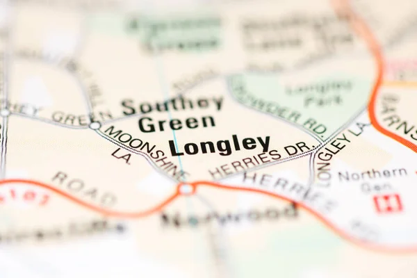 Лонглі Географічній Карті Великої Британії — стокове фото