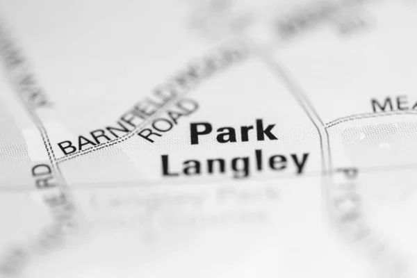 Park Langley Sobre Mapa Reino Unido — Fotografia de Stock