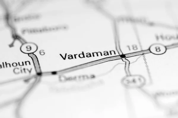 Vardaman Mississippi Abd Coğrafya Haritasında — Stok fotoğraf